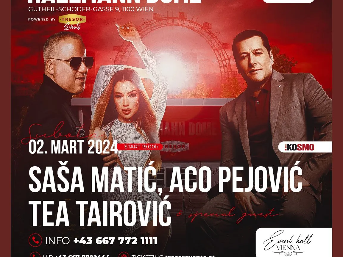 Tresor Event Aco Pejovic, Sasa Matic und Tea Tairovic Buy tickets